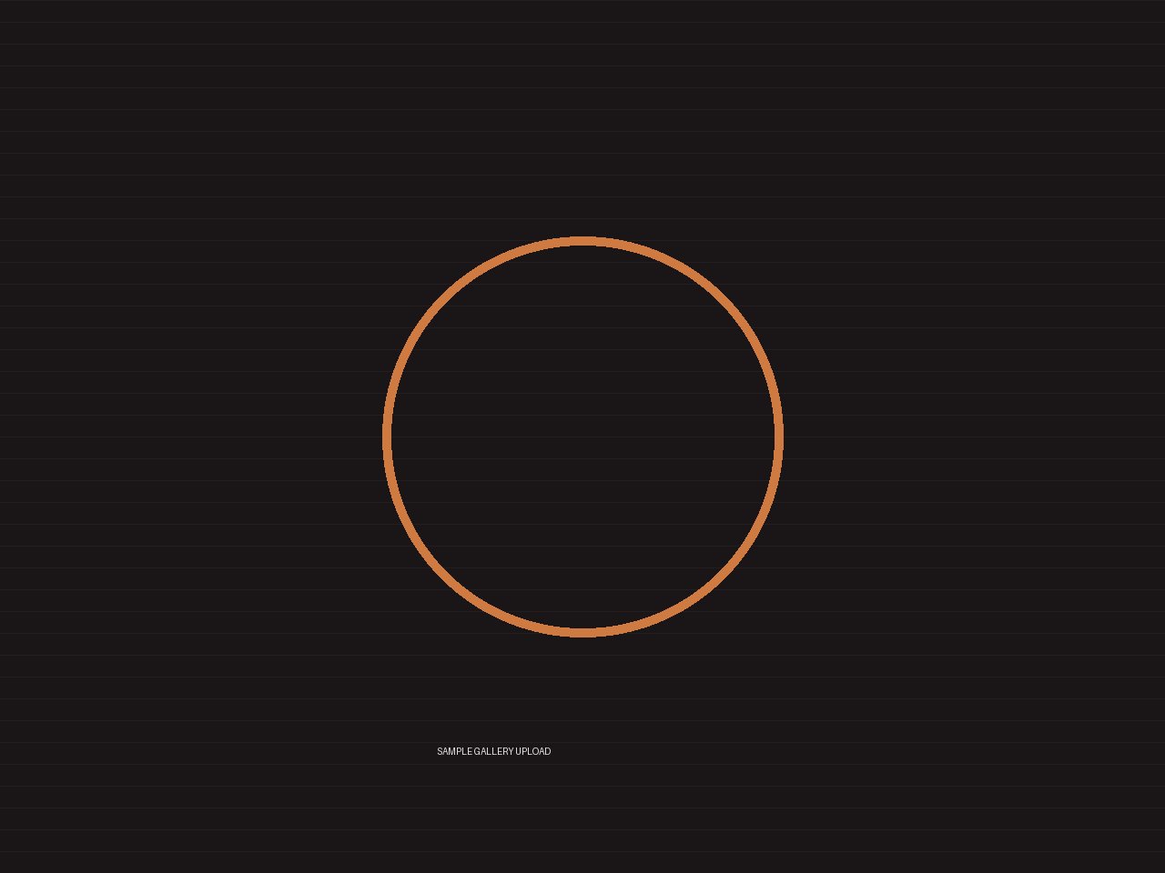 Abstract copper circle on a dark studio backdrop